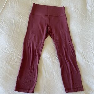 Lululemon cropped align pants pink. Size 6.